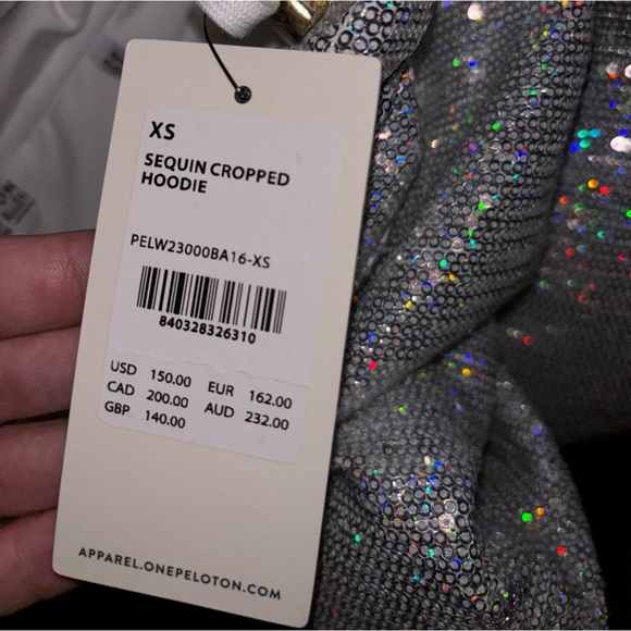 Brittany Allen X Peloton Sequin Cropped Hoodie - Picture 6 of 9